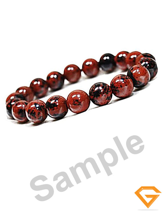Natural Mahogany Obsidian Stone Bracelet 8 mm